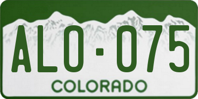 CO license plate ALO075