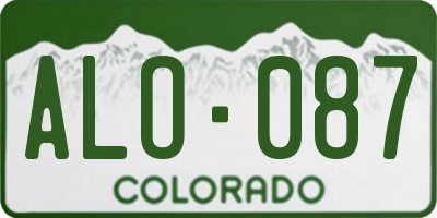CO license plate ALO087