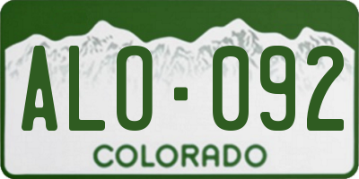 CO license plate ALO092