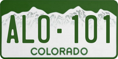 CO license plate ALO101