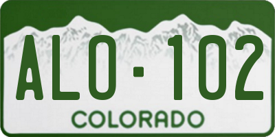 CO license plate ALO102