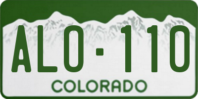 CO license plate ALO110