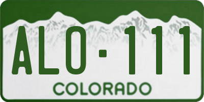 CO license plate ALO111