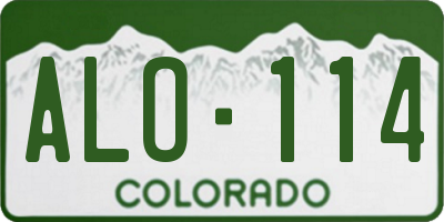 CO license plate ALO114