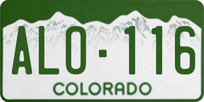 CO license plate ALO116