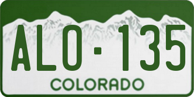 CO license plate ALO135