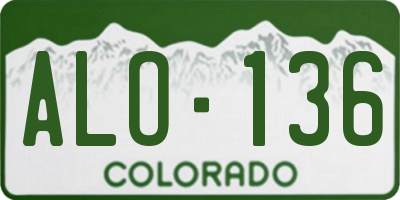 CO license plate ALO136