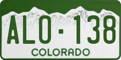 CO license plate ALO138