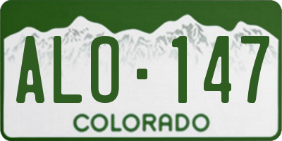 CO license plate ALO147