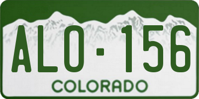 CO license plate ALO156