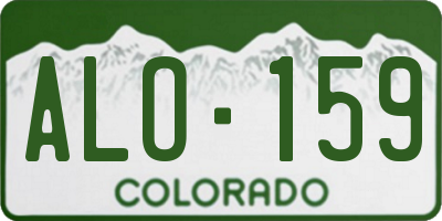 CO license plate ALO159
