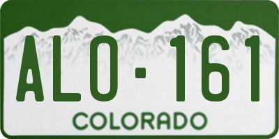 CO license plate ALO161