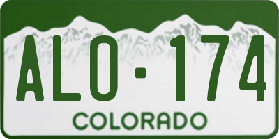 CO license plate ALO174