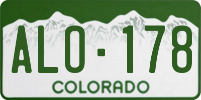 CO license plate ALO178