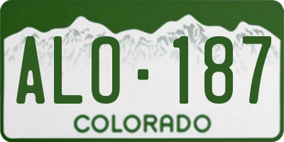 CO license plate ALO187