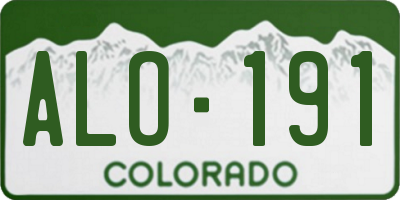 CO license plate ALO191