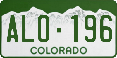 CO license plate ALO196