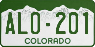 CO license plate ALO201