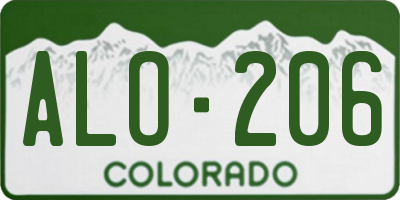 CO license plate ALO206