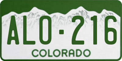 CO license plate ALO216