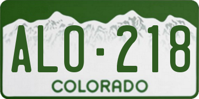 CO license plate ALO218