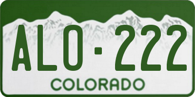 CO license plate ALO222