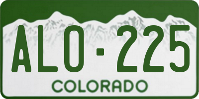 CO license plate ALO225