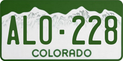CO license plate ALO228
