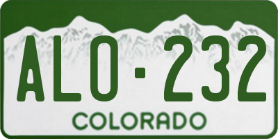 CO license plate ALO232