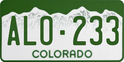CO license plate ALO233