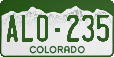 CO license plate ALO235