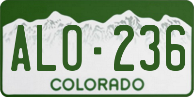 CO license plate ALO236