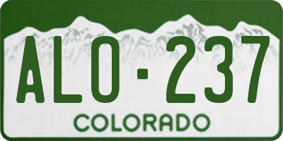 CO license plate ALO237