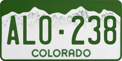 CO license plate ALO238