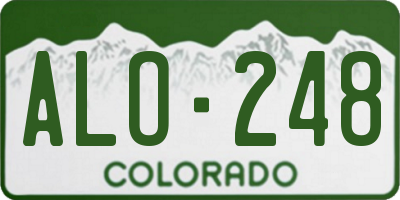 CO license plate ALO248