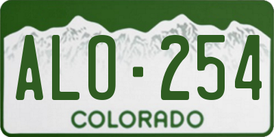CO license plate ALO254