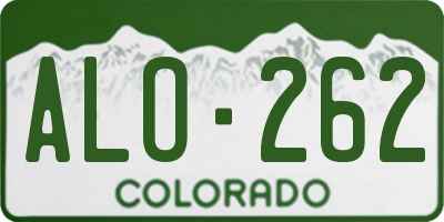 CO license plate ALO262