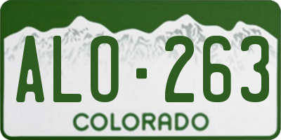 CO license plate ALO263