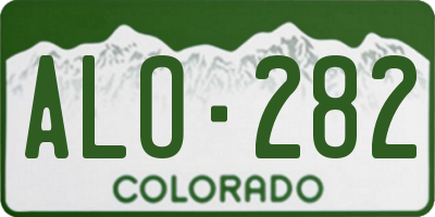 CO license plate ALO282