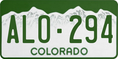 CO license plate ALO294