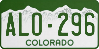CO license plate ALO296