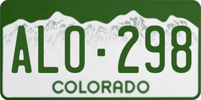 CO license plate ALO298