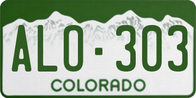 CO license plate ALO303