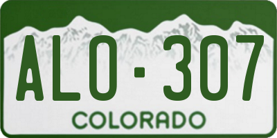 CO license plate ALO307