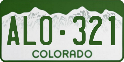 CO license plate ALO321