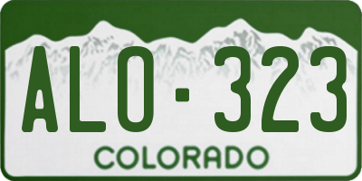 CO license plate ALO323