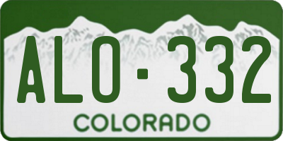 CO license plate ALO332