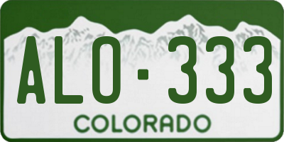 CO license plate ALO333