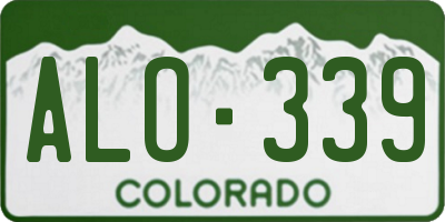 CO license plate ALO339