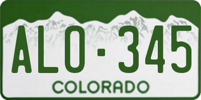 CO license plate ALO345